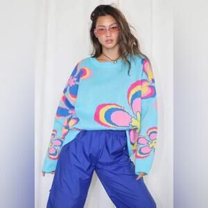 NWOT Bailey Rose Floral Oversized Sweater Size XS
